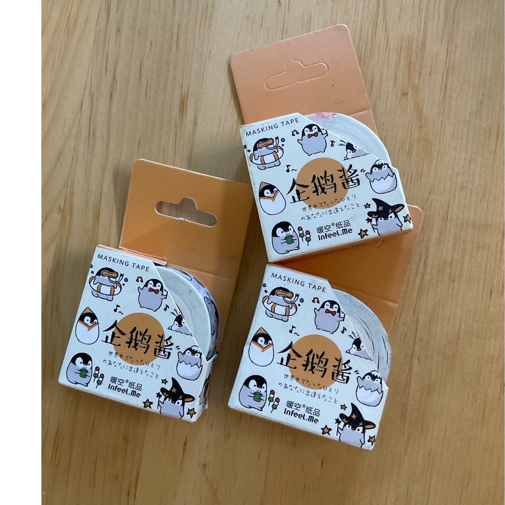 Infeel.Me Penguin Masking Tape Washi Tape Set of 3 JD-1672 Decorative Stationery